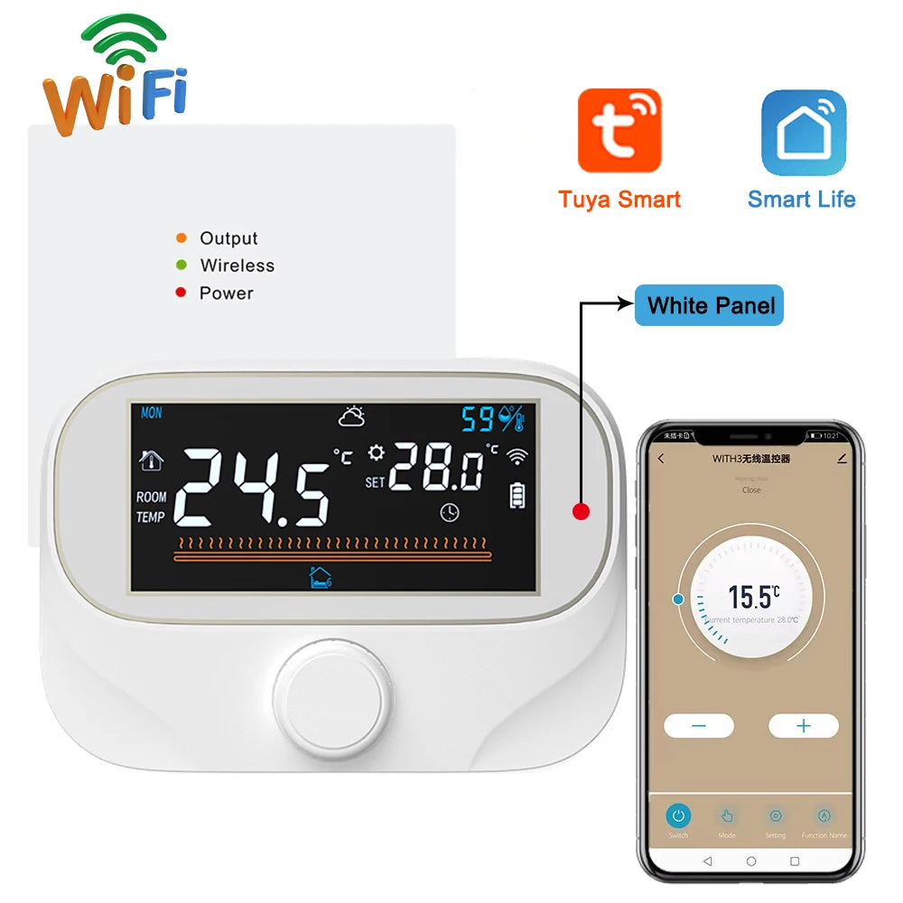 Tuya WiFi Smart Home Wireless Thermostat RF Battery Gas Boiler Water Heating Digital Temperature Controller Alexa Google Home