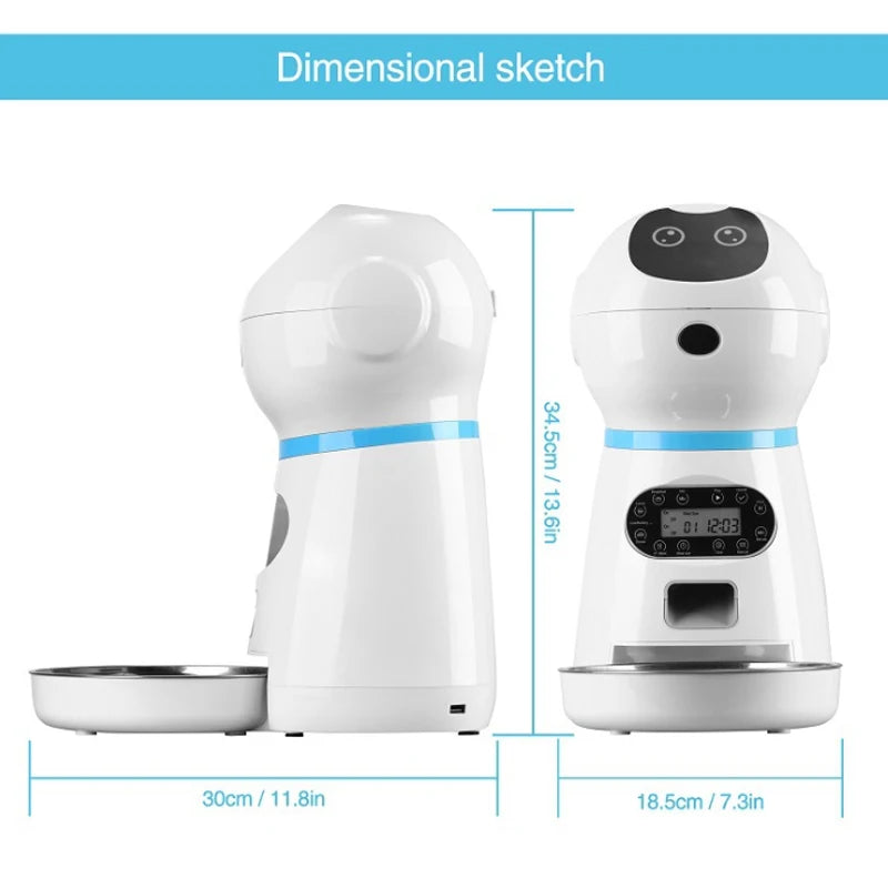 3.5L Automatic Pet Feeder Smart Food Dispenser For Cats Dogs Timer Stainless Steel Bowl Auto Dog Cat Pet Feeding Pet Supplies