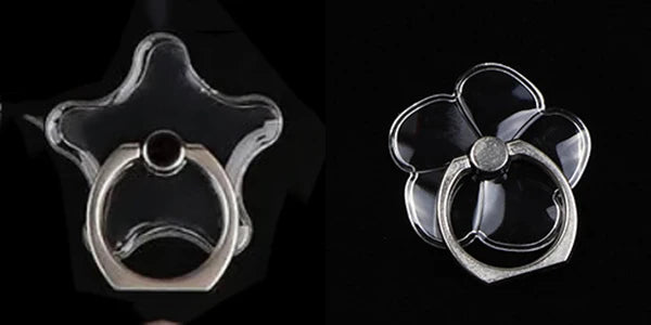 2pcs 1pcs Finger Ring Mobile Phone Smartphone Stand Holder Round Phone Ring Transparent Heart holder Star Socket Car Mount Stand