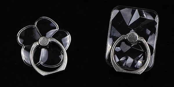 2pcs 1pcs Finger Ring Mobile Phone Smartphone Stand Holder Round Phone Ring Transparent Heart holder Star Socket Car Mount Stand