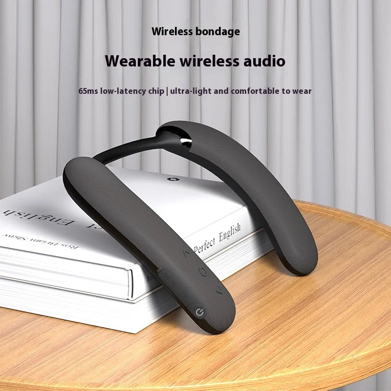 Rockmia ESB-911 Neckband Speaker Wireless Portable 65ms Low Delay Lightweight Speakers With Mic Waterproof TF Card Outdoor Sport
