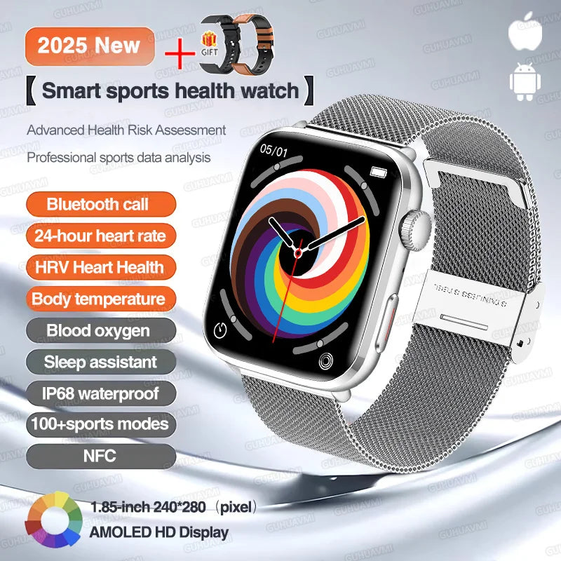 2025 New For Xiaomi Series 10 NFC Watch Men AMOLED Screen Bluetooth Call GPS Sport Waterproof Health Tracker Smartbracelet Women