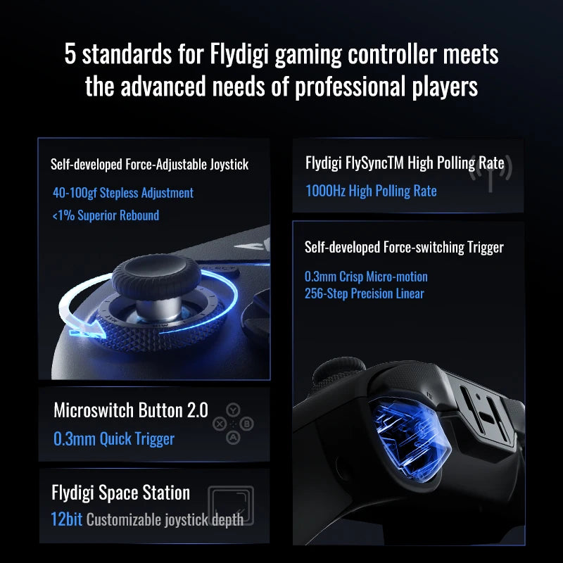 Flydigi Vader 4 Pro Gaming Controller With Hall Rocker Athletic Vibrate Trigger Switch 1000Hz Gamepad For Mobile Switch TV PC