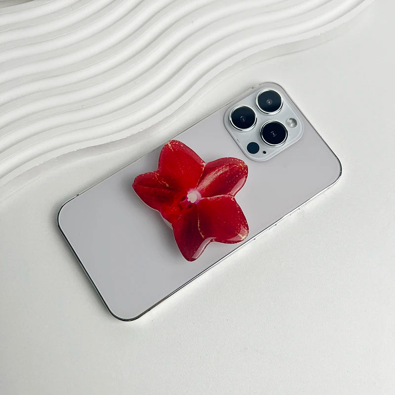 Phone Holder Folding Ring Phone Support Popular Style Internet Celebrity Orchid Acrylic Socket Grip Cymbidium Custom