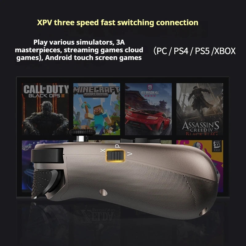 ShanWan Dual-Mode Gamepad Pc Mobile Phone Stretch Gaming Controller Hall Joystick Trigger Wired Bluetooth Wireless Game Handle