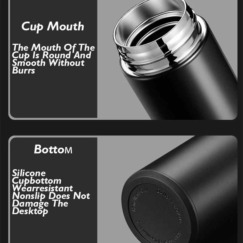 Thermos Cup 304 Stainless Steel Business Gift Tea Water Cup Smart Temperature Display Thermos Cup Water Bottles