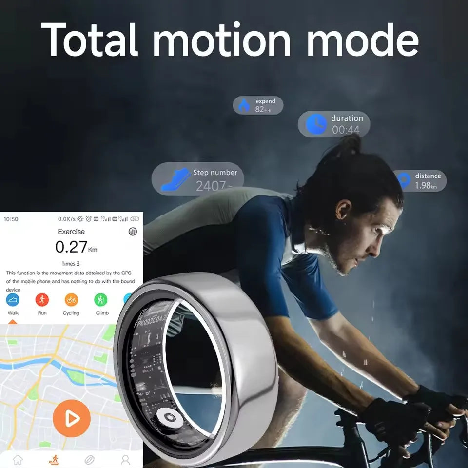 2025 New Smart Ring Blood Oxygen&Pressure Sleep Monitor Sports Tracking Remote Care IP68 Waterproof Men Women For Xiaomi Samsung