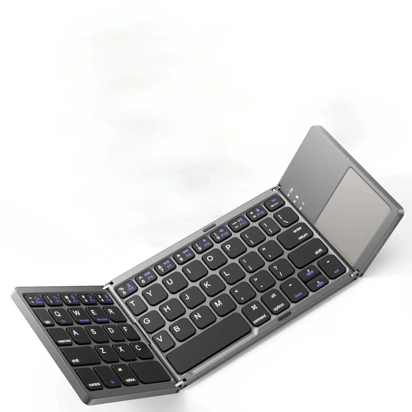 Russian/Spanish/English B033 Mini Foldable keyboard, Wireless Bluetooth Keyboard Recharger with Touchpad for Windows Android IOS