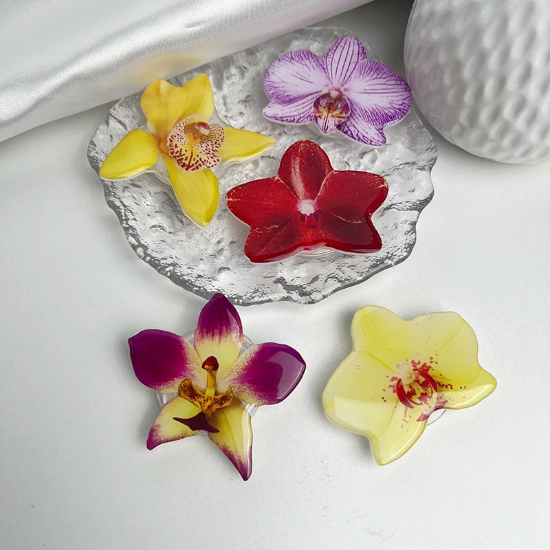 Phone Holder Folding Ring Phone Support Popular Style Internet Celebrity Orchid Acrylic Socket Grip Cymbidium Custom