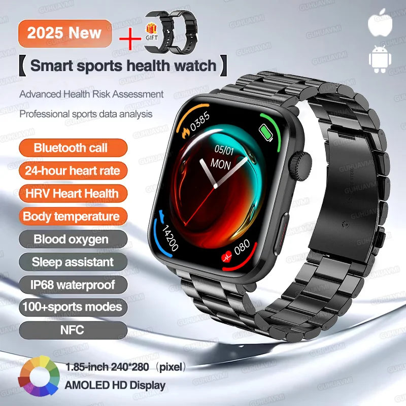 2025 New For Xiaomi Series 10 NFC Watch Men AMOLED Screen Bluetooth Call GPS Sport Waterproof Health Tracker Smartbracelet Women