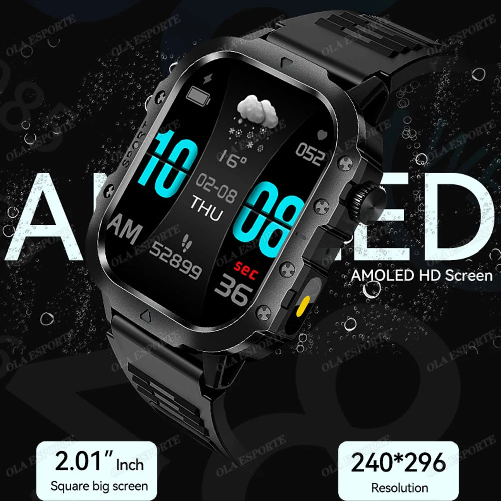 For Xiaomi Huawei Smart Watch Men Women Bluetooth Call GPS Compass Tracker Sports Watches LED Flashlight Touch Screen Smartwatch