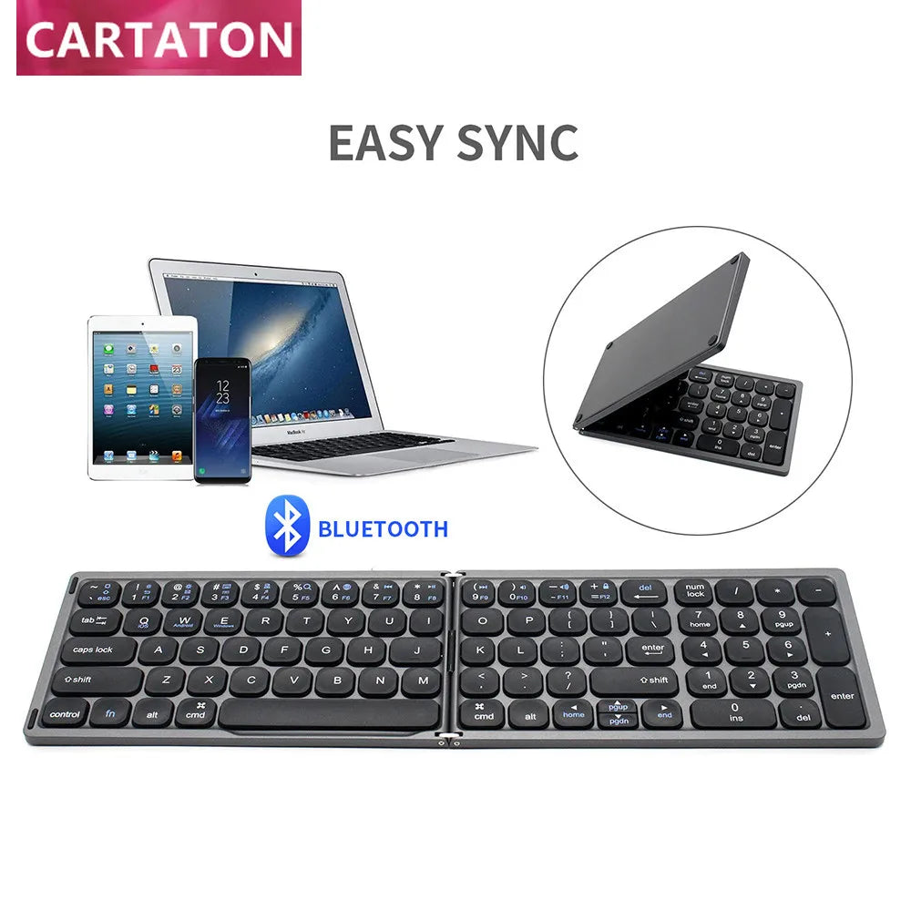 Ergonomic Custom Ultra Slim Spanish Layout Plastic ABS bluetooth foldable mini keyboard with pad