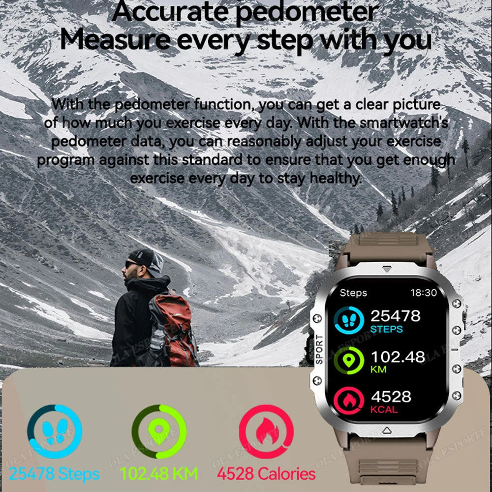 For Xiaomi Huawei Smart Watch Men Women Bluetooth Call GPS Compass Tracker Sports Watches LED Flashlight Touch Screen Smartwatch