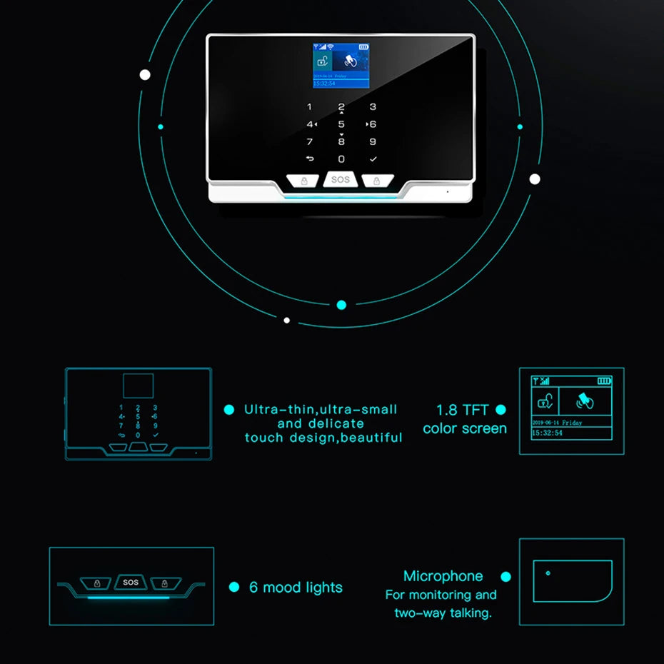 KERUI House Alarm for Home Alarm System Tuya Smart/ Smart Life Burglar Alarm Kit with Motion Sensor Detector Siren G20