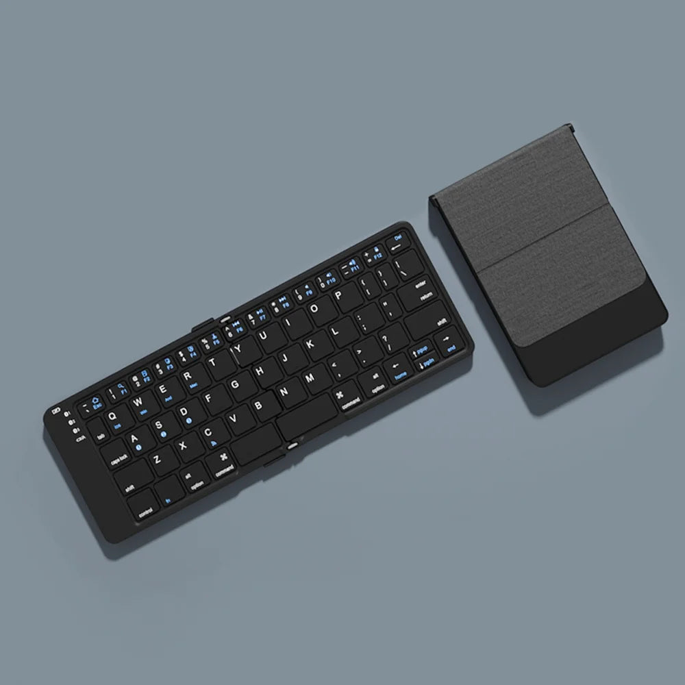 BOW Foldable Bluetooth Keyboard Rechargeable Wireless Keyboard Folding 2.4G Keyboard for iPhone ipad Laptop Desktop