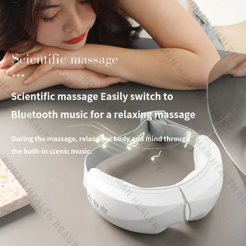 Smart Heated Eye Massager with Steam & Rechargeable, Kids/Adults Eye Care Mask for Relieving Eye Strain, Headache,Portable Sleep