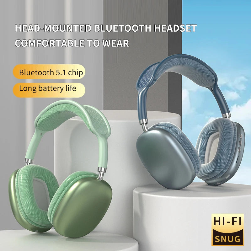 P9 Promax Headphones Wireless Bluetooth Headsets Outdoor Sports Gaming Wireless earphones Supports TF Card for Pc Smartphone