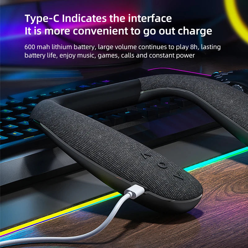 JBJW EBS-908 Neckband Speaker Lightweight Body Bluetooth 5.3 HIFI Stereo HD Call Waterproof Portable Loudspeaker Walking Cycling