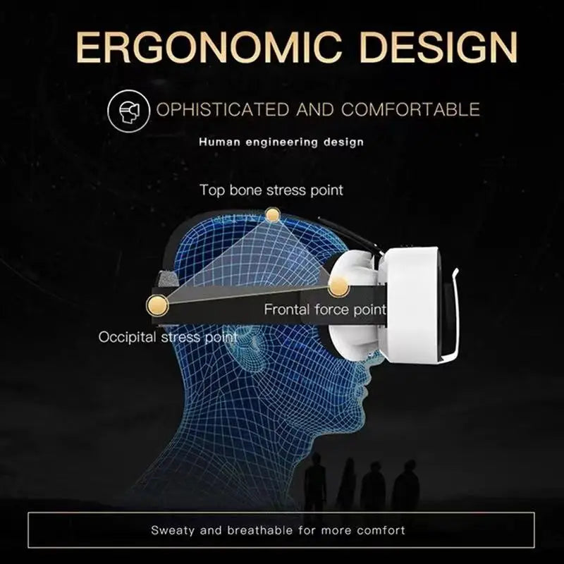 3D VR Glasses Headset Head-Mounted Adjustable VR For 4.7-6.0 Inches Android Smart Phones Virtual Reality Movie Game Helmet