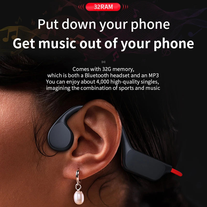 IPX8 Waterproof Bone Conduction Headphones X7 Bluetooth 32GB MP3 Swim Sports Wireless Earphone With Mic HIFI Bass Music Stereo