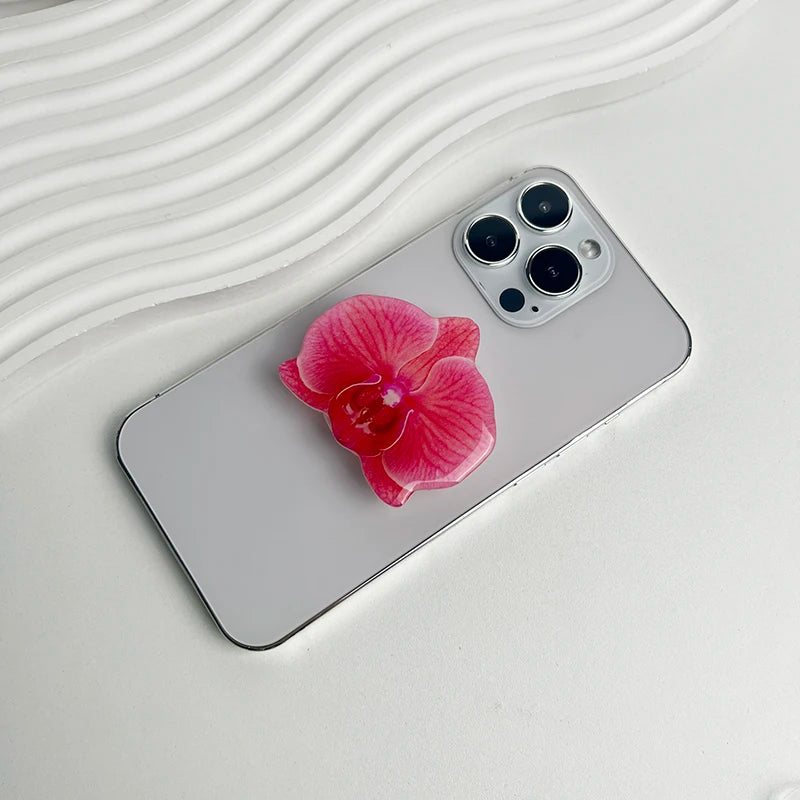Phone Holder Folding Ring Phone Support Popular Style Internet Celebrity Orchid Acrylic Socket Grip Cymbidium Custom