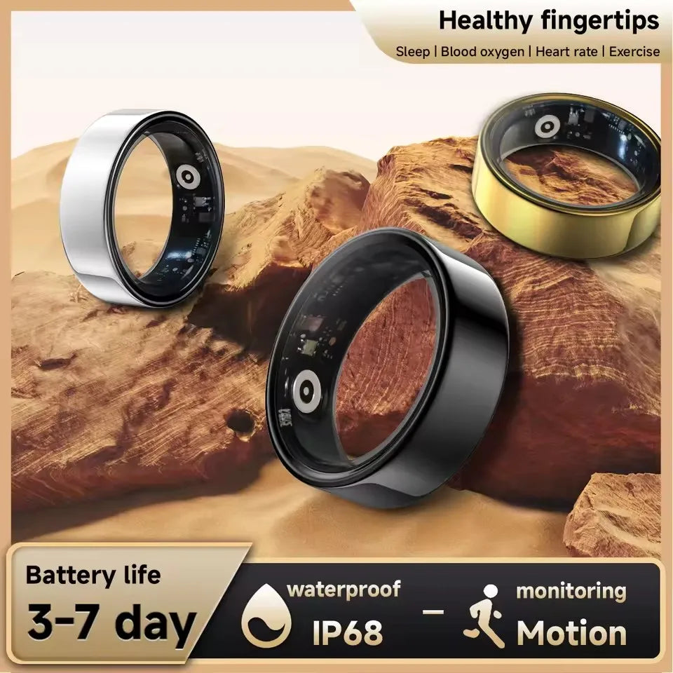 2025 New Smart Ring Blood Oxygen&Pressure Sleep Monitor Sports Tracking Remote Care IP68 Waterproof Men Women For Xiaomi Samsung