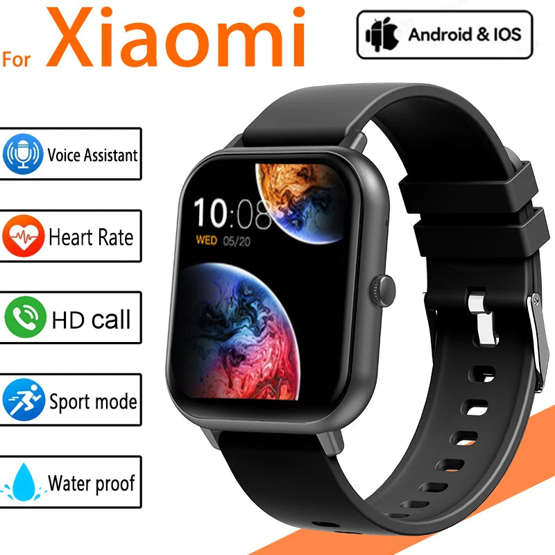 For Xiaomi 2025 New Smart Watch Men Bluetooth Call Fitness Tracker Heart Rate IP68 Waterproof Smart Watch Men Women IOS Android