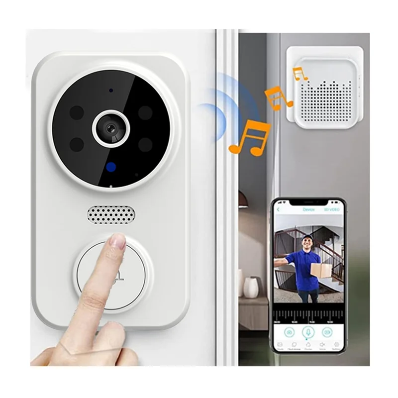 A10F-Tuya Smart Home Doorbell Camera WIFI Wireless Doorbell DC AC Battery Powered Camera Bell Smart Life Doorbell Camera