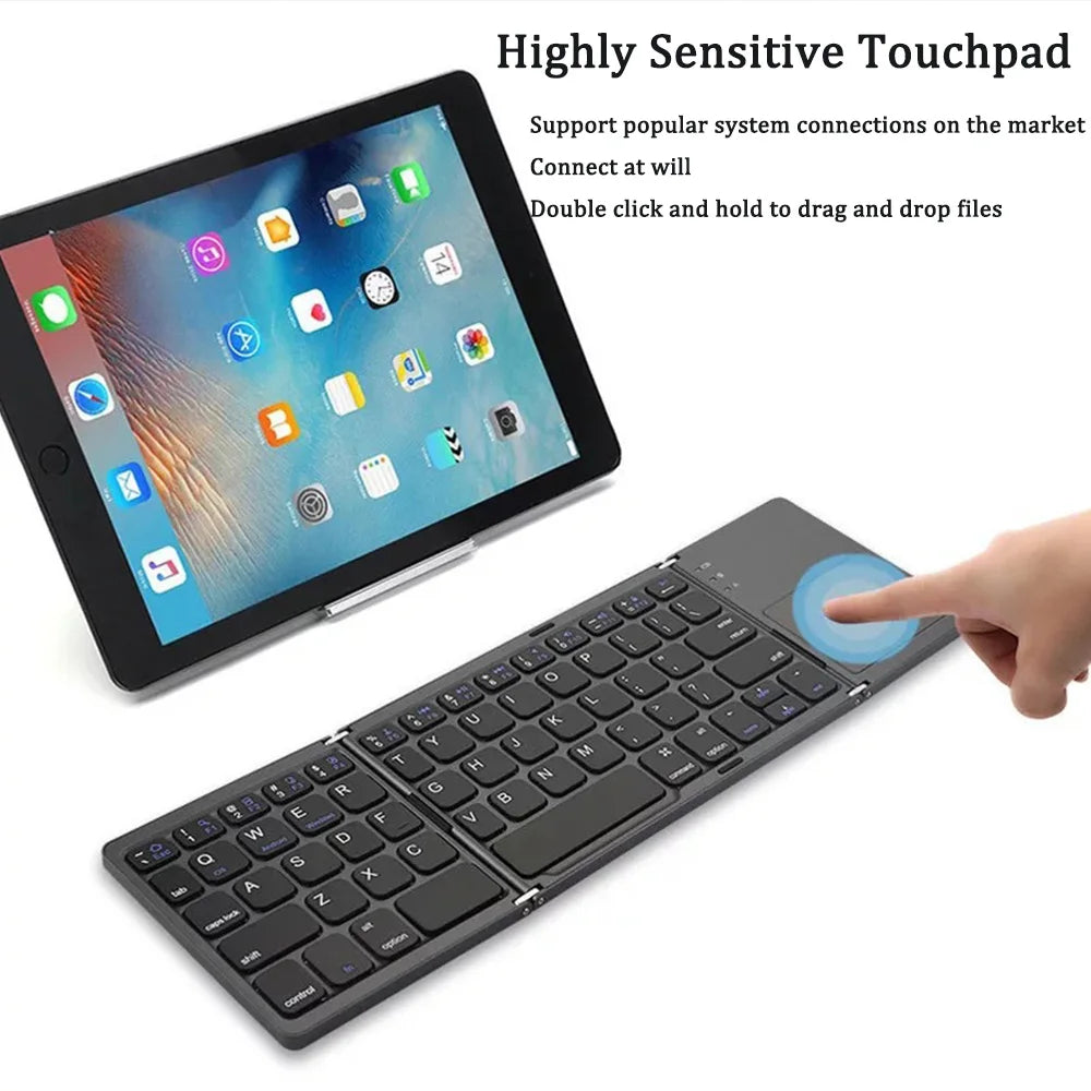 Folding Keyboard Wireless Bluetooth Keyboard With Touchpad For Windows, Android, IOS,Phone,Mini Multi-Function Button Keyboard