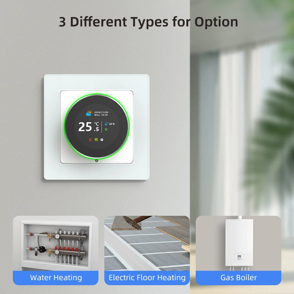 AVATTO Tuya WiFi Smart Knob Thermostat Temperature Controller For Water Gas Boiler Electric Heating Works With Alexa Google Home