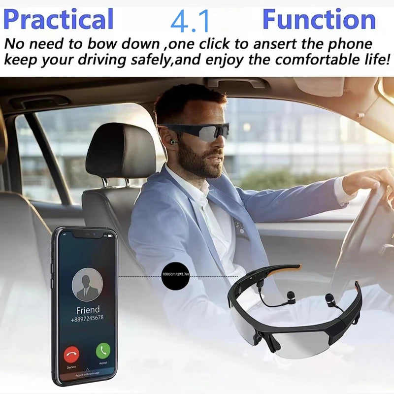 New Smart Glasses AI Intelligent Real-time Translation Bluetooth 6.0 Sunglasses Outdoor Sport Earphone Calling Music Eyeglasses