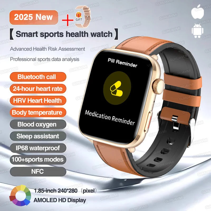 2025 New For Xiaomi Series 10 NFC Watch Men AMOLED Screen Bluetooth Call GPS Sport Waterproof Health Tracker Smartbracelet Women