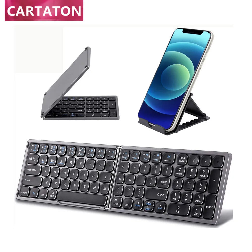 Ergonomic Custom Ultra Slim Spanish Layout Plastic ABS bluetooth foldable mini keyboard with pad
