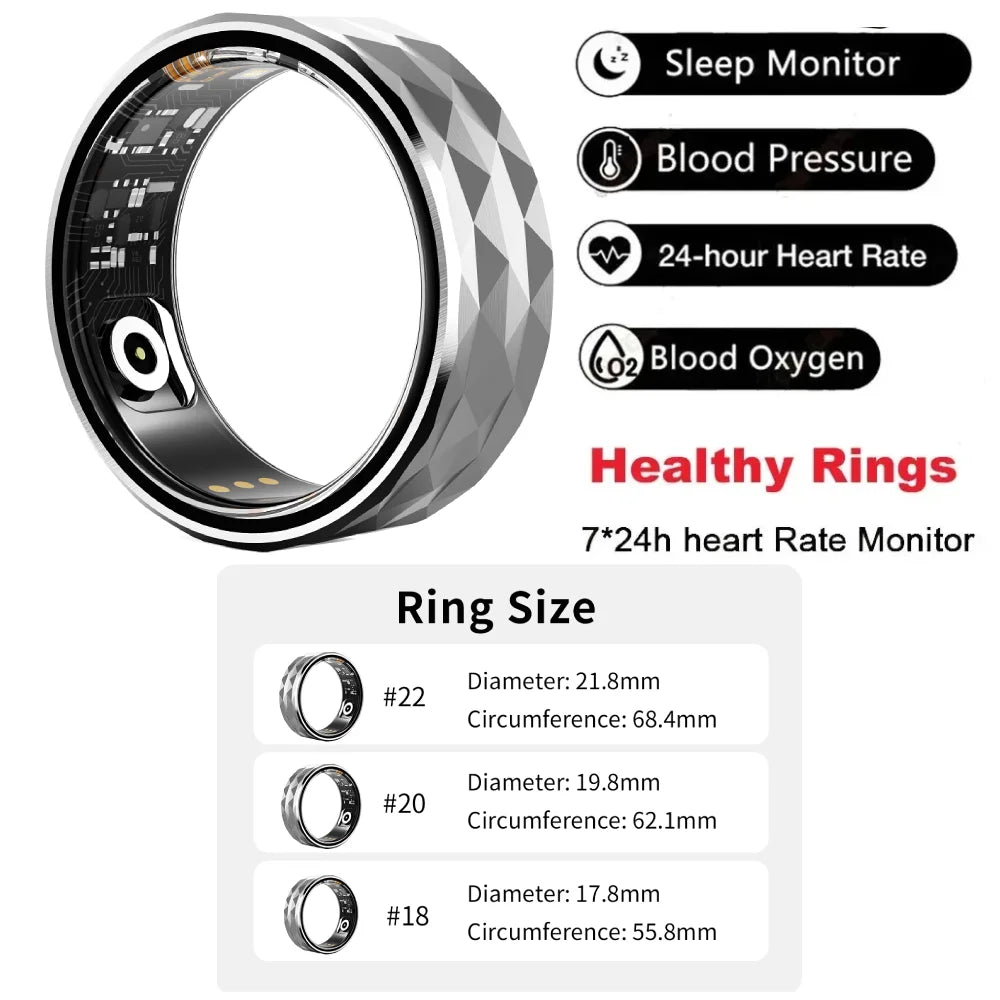 Zordai R12 For XIAOMI New Men Smart Ring Heart Rate Blood Oxygen Health Tracker Ring Exercise Records Calorie Multi Sports Mode