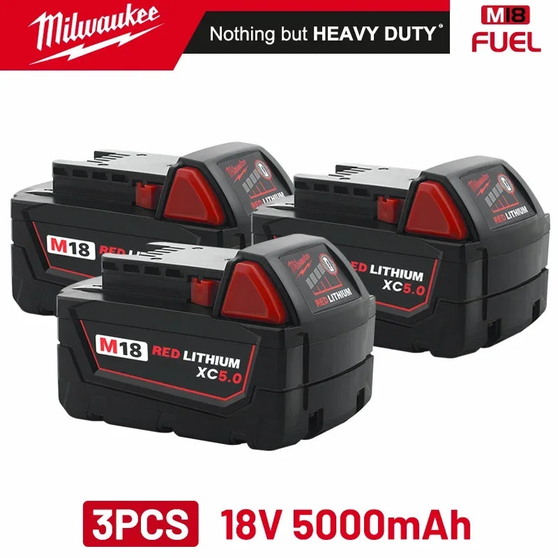 original Milwaukee M18 Power Tool Battery, Charger, 18V 6Ah Li-Ion M18B5 48-11-1860 48-11-1850 48-11-1840 48-11-1830 48-11-1820