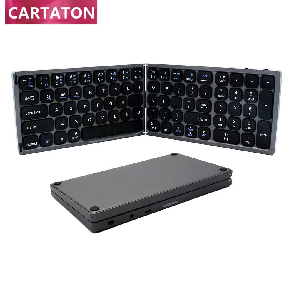 Ergonomic Custom Ultra Slim Spanish Layout Plastic ABS bluetooth foldable mini keyboard with pad