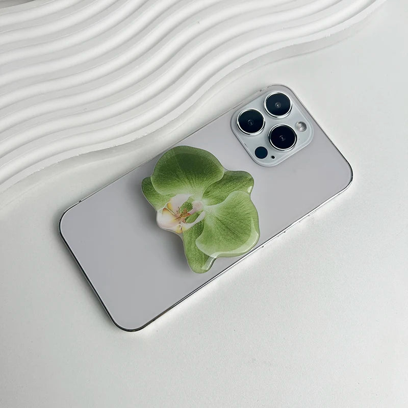 Phone Holder Folding Ring Phone Support Popular Style Internet Celebrity Orchid Acrylic Socket Grip Cymbidium Custom