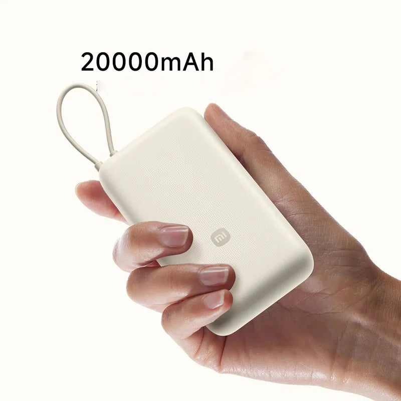 20000 mAh charging treasure 33W with cable two-way fast charging super large capacity portable mobile power Mijia