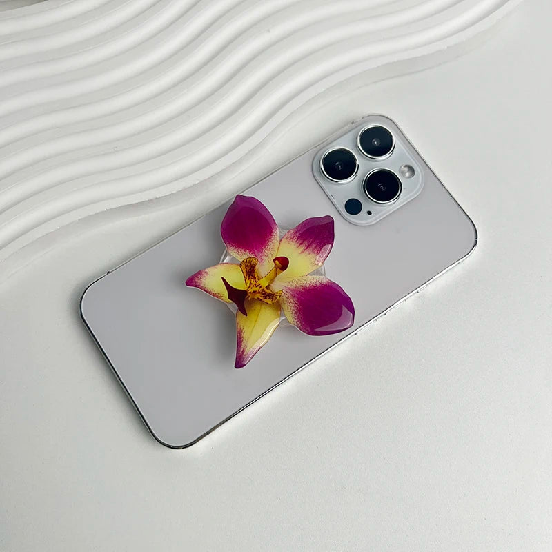 Phone Holder Folding Ring Phone Support Popular Style Internet Celebrity Orchid Acrylic Socket Grip Cymbidium Custom