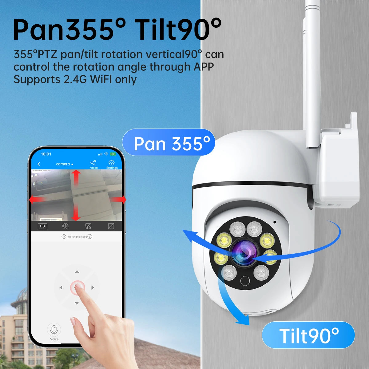 JOOAN 2MP PTZ IP Camera Smart Home Color Night Auto Tracking Security WiFi Camera Two Way Audio CCTV Video Surveillance Camera