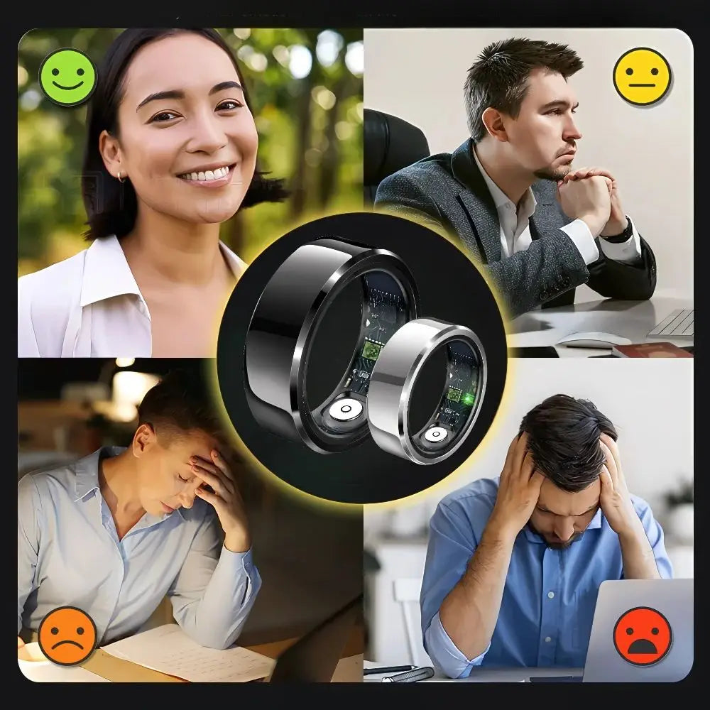 Men smart ring 2025, Sleep & Heart Rate & Stress Tracker, 5ATM Waterproof, R6Pro smart rings for women,Compatible iOS/Android