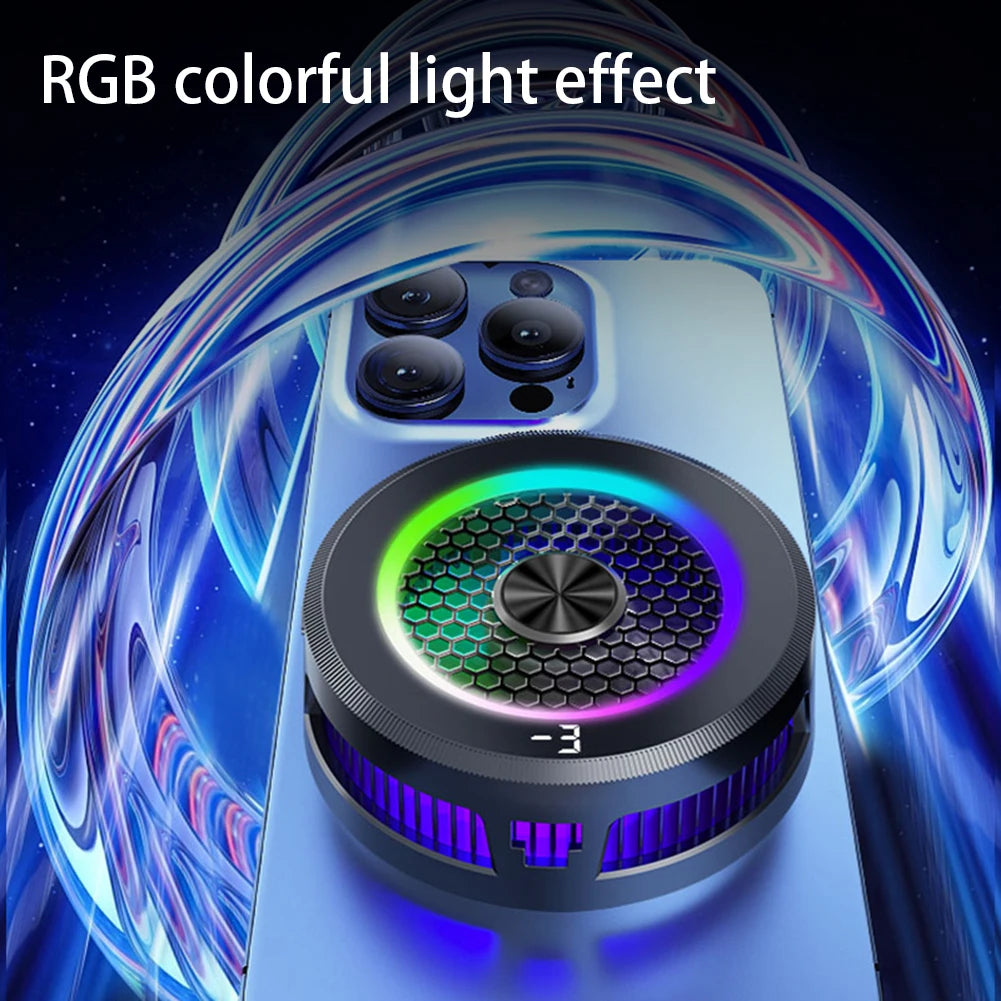 Magnetic & Back-clip Semiconductor Refrigeration Cooling Phone Radiator RGB Lighting 3 Modes for Iphone Android PUBG Game Cooler
