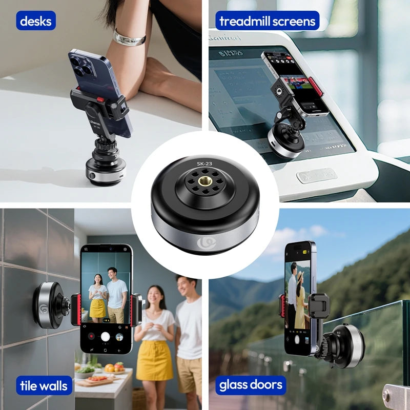 Ulanzi SK-23 Electric Automatic Suction Cup Magnetic Phone Holder Multi-functional Holder Anti-shake Vacuum Suction Car Holder