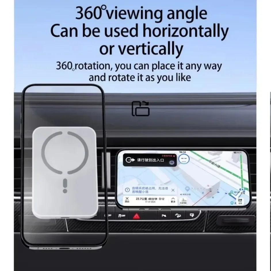Car 30W Magnetic Wireless Charger Air Vent Clip Phone Holder For Magsafe iPhone 16 15 14 13 12 Pro Max Fast Car Charging Stand