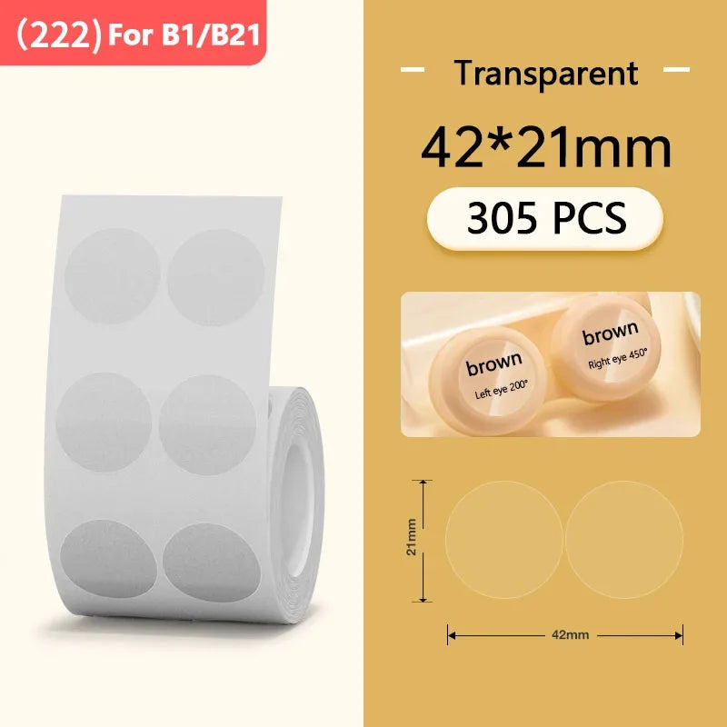 Niimbot Transparent Stickers Label Printer Stickers Portable Printer Niimbot Thermal Paper Labels Official Genuine For B1/B21