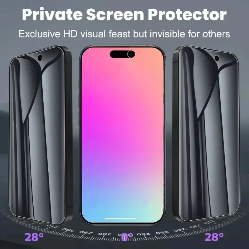 3Pcs Anti-Spy Hydrogel Screen Protector for iPhone 16 15 14 13 12 11 Pro Max 12 13 Mini X XR XS Max 7 8 Full Cover HD Privacy