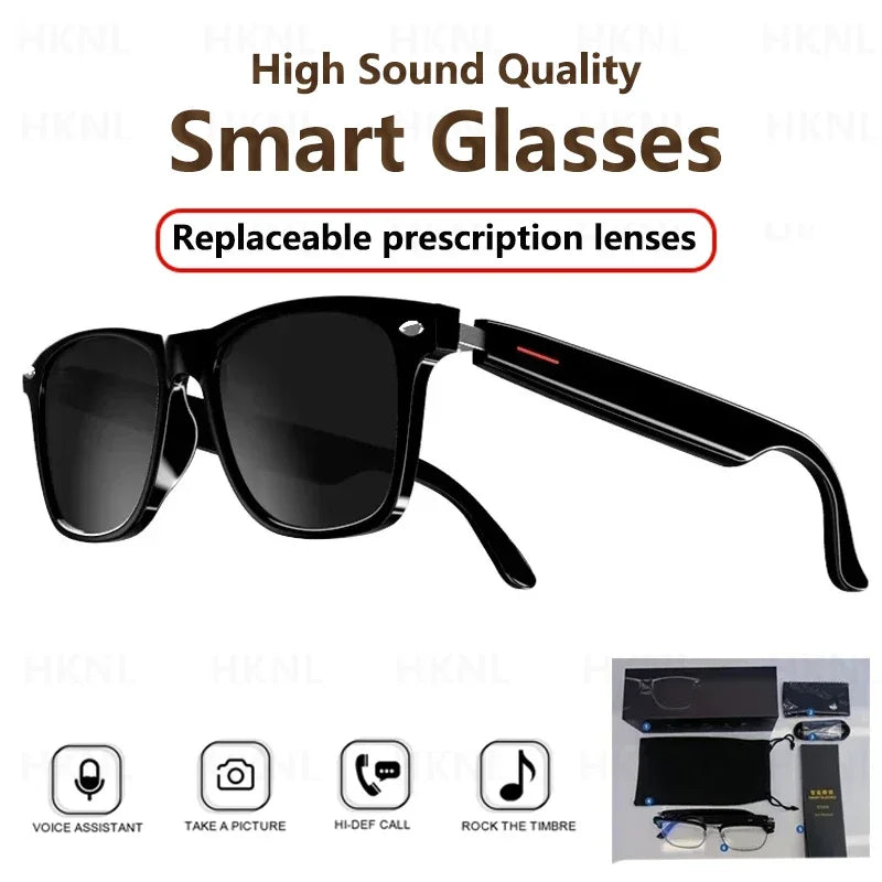 Hiwego Camera Smart Music Sunglasses Earphones Wireless Bluetooth Headset HIFI Sound Headphone Driving Glasses Hands-free Call