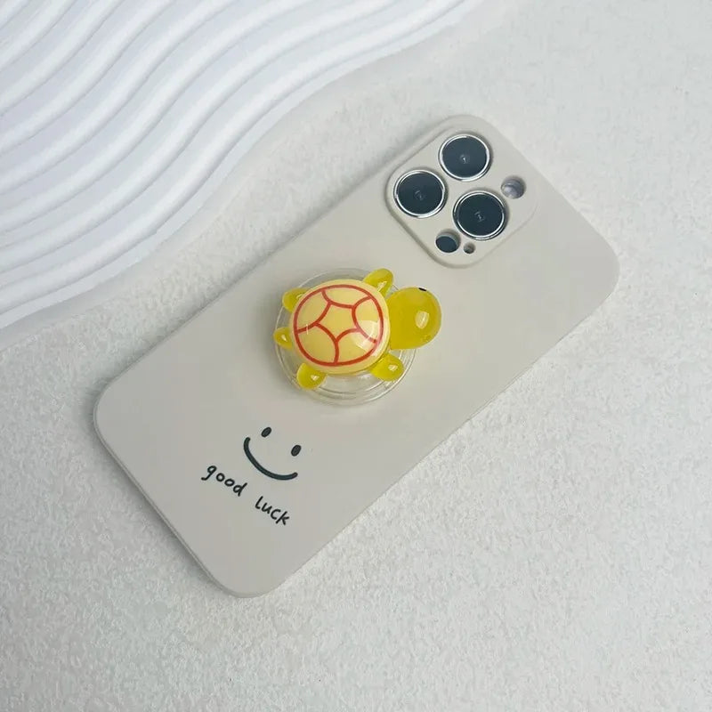 Korean Cute Luminous Turtle Phone Holder Griptok Finger Ring Support For iPhone Samsung Cases Grip Tok Socket Bracket Girl Gift