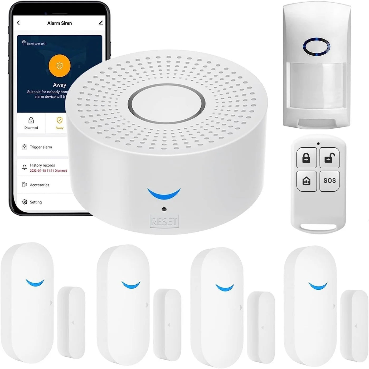 Tuya Wifi Smart Home Alarm System 433mhz Burglar Security Alarm Siren Smart Life App Control Wireless Home Alarm Kits