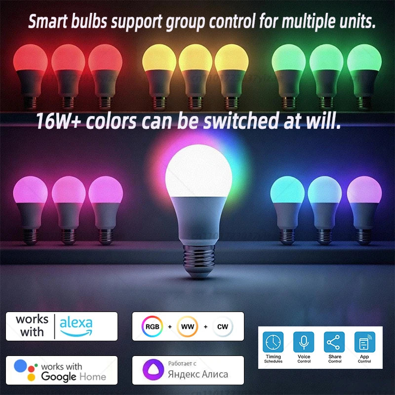RGB E27 Wifi Smart Dimming Light Bulb Timer Voice Control CozyLife Support SmartThings Alexa Google Home Alice Home Assistant